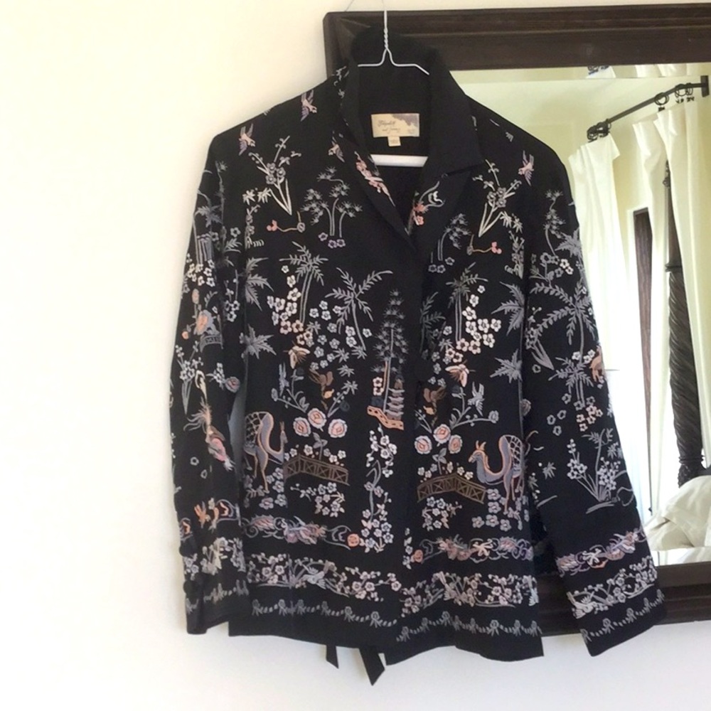 Elizabeth and James $250 silk embroidered jacket